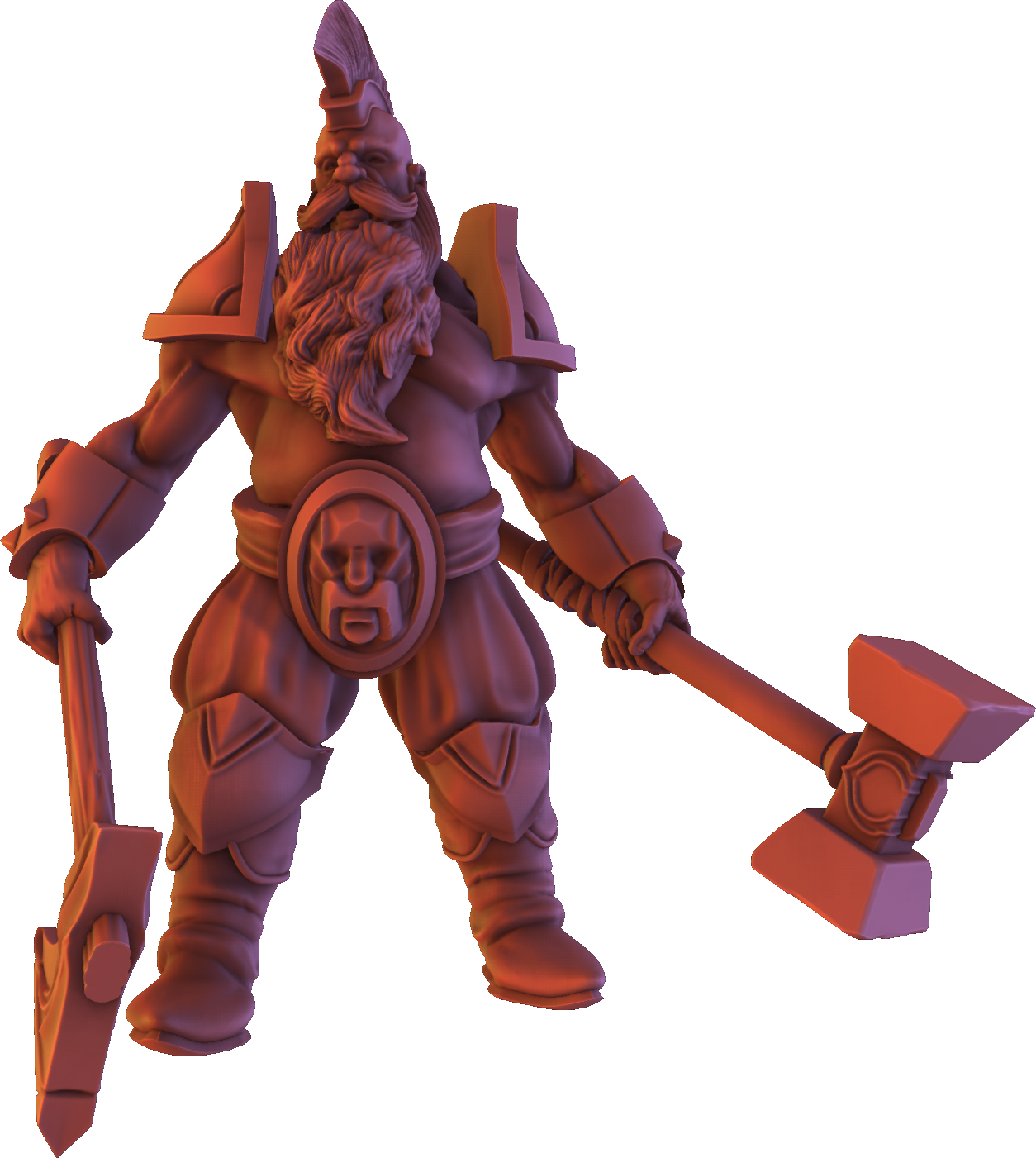 Dinoworld - Kingdoms #5 - Dwarf Commander - DnD/Pathfinder/TTRPG Figure