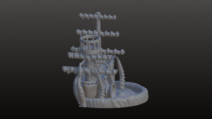 SunnyAndAppleProd - Kraken & Pirate Ship Dice Tower - DnD/TTRPG/Roleplaying/Wargames