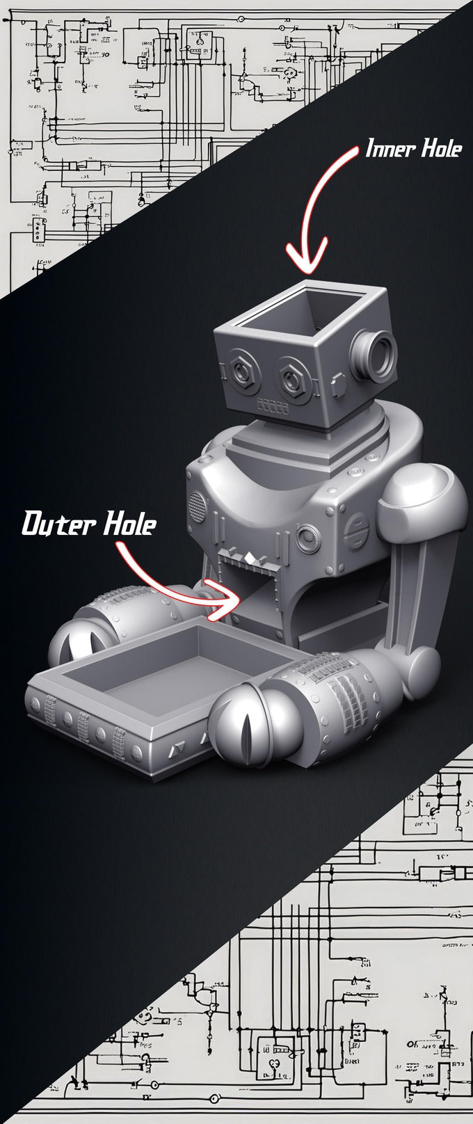 Slope3D - Robot (BoxytronC) Dice Tower - DnD/TTRPG/Roleplaying/Wargames