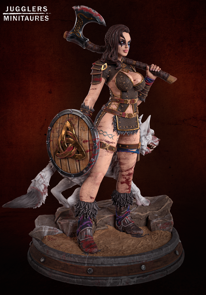 Jugglers Miniatures - Runa Wildfire - 75mm Pin Up/Figure/Model/Diorama