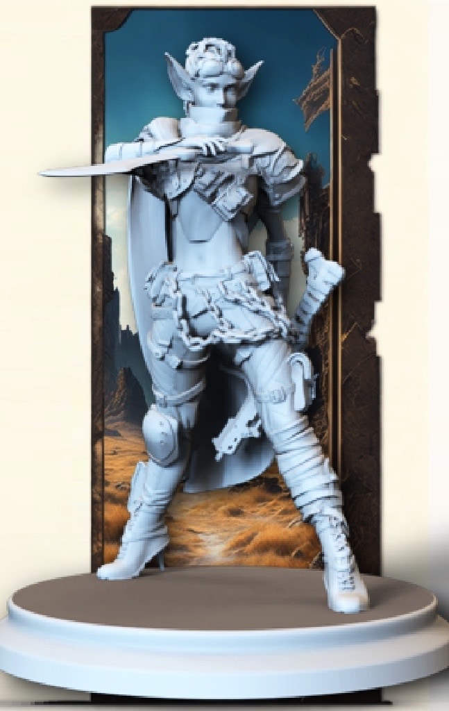 Broken Sword - Post Apocalyptic Elves - Kai Stormcaller - 75/100mm Pin Up/Figure/Model/Diorama