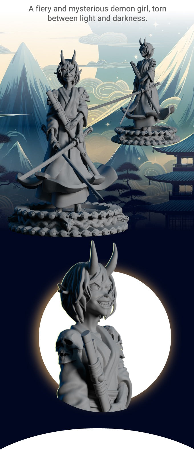 AsymSculpts - Sculpted Sisters: Oriental - Oni #2 - 75mm Pin Up/Figure/Model/Diorama