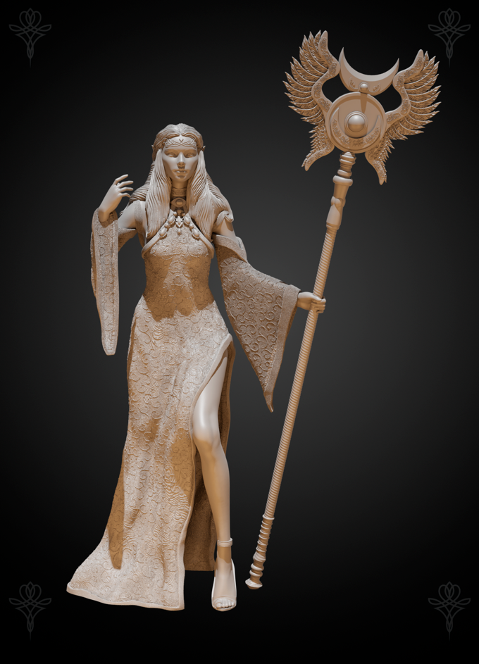 Acadia Studios - Tara Elven Queen - 32/75/100mm DnD/TTRPG Figure/Miniature - Helios3DPrinting