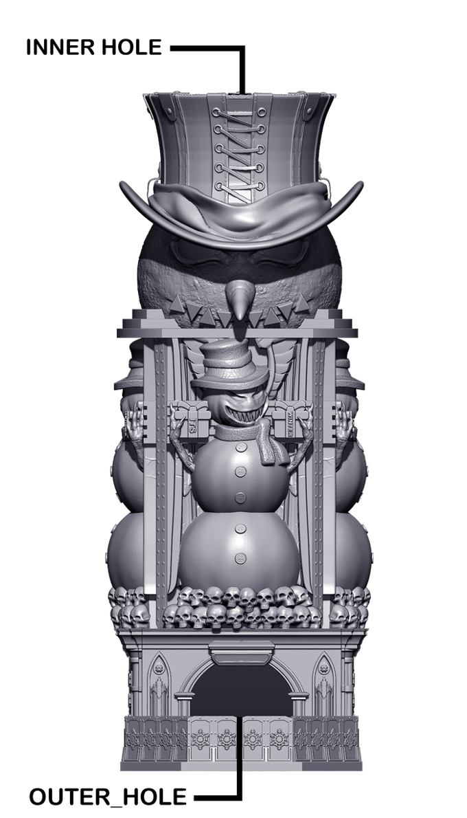 Slope3D - Snowman Dice Tower - DnD/TTRPG/Roleplaying/Wargames