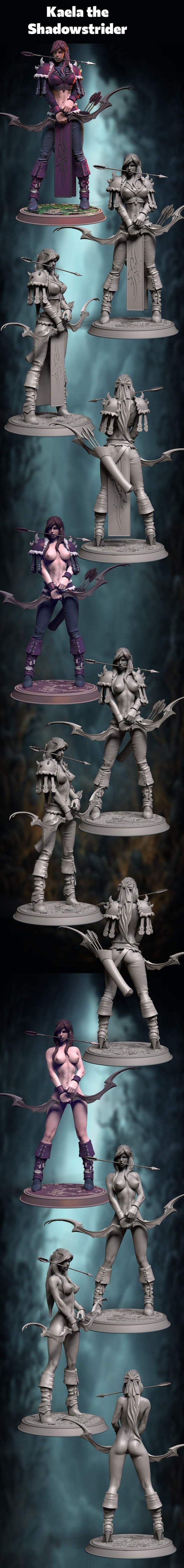Z Kino - Enchantressess - Kaela the Shadowstrider - 75mm Pin Up/Figure/Model/Diorama