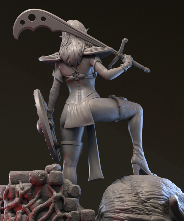 Capritor Studios - Vala Stormraven - 75mm Pin Up/Figure/Model/Diorama