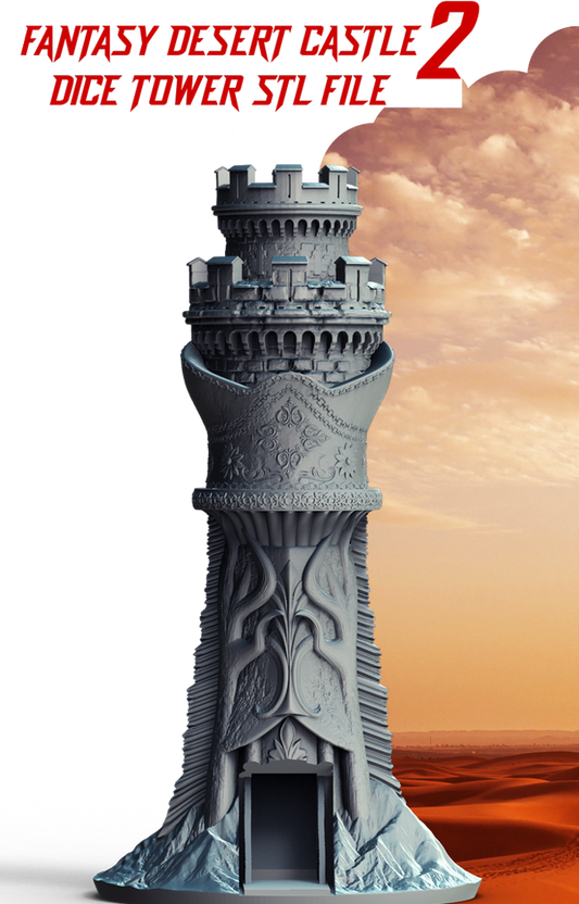 Slope3D - Desert Castle Dice Tower #2 - DnD/TTRPG/Roleplaying/Wargames
