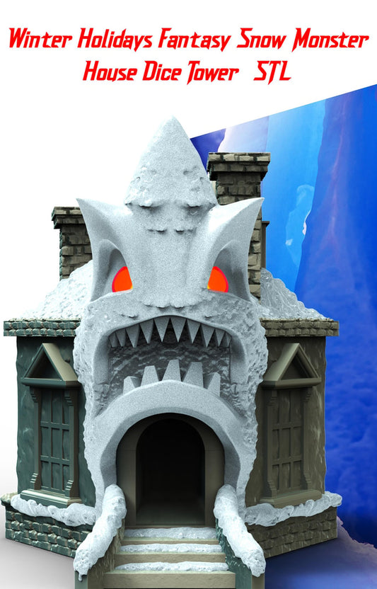 Slope3D - Snow Monster Dice Tower - DnD/TTRPG/Roleplaying/Wargames