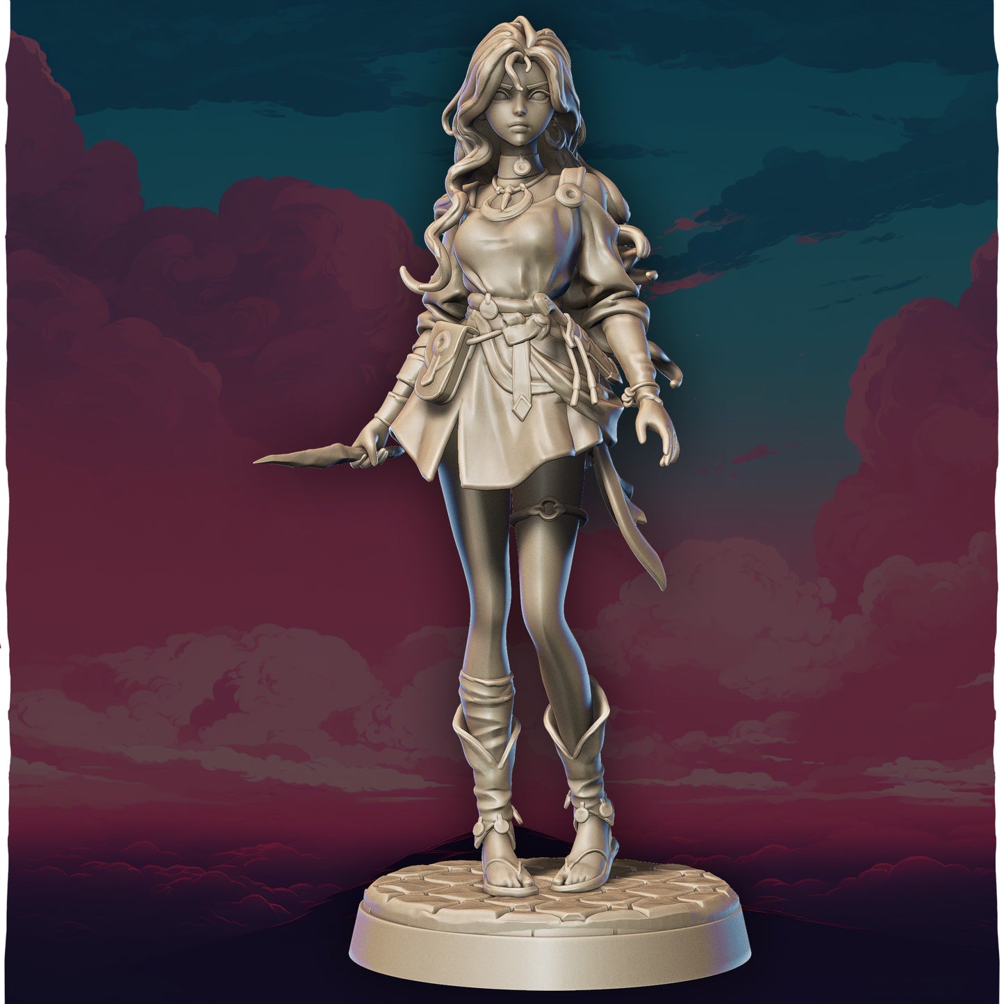 Lily's Minis - Charming Champions - Elara Arcaneheart - 75mm Pin Up/Figure/Model/Diorama
