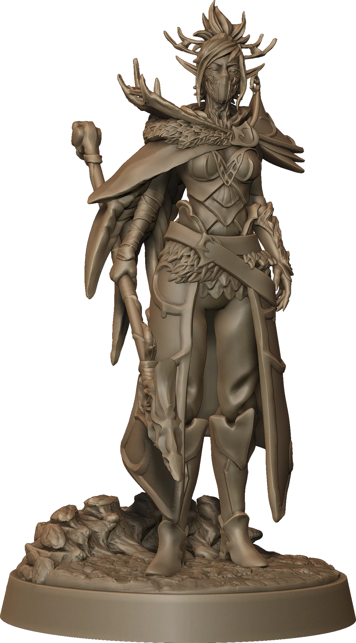 Monolith Arts - Whispering Forest II - Elf Spear Female #1 - DnD/TTRPG Figure/Miniature