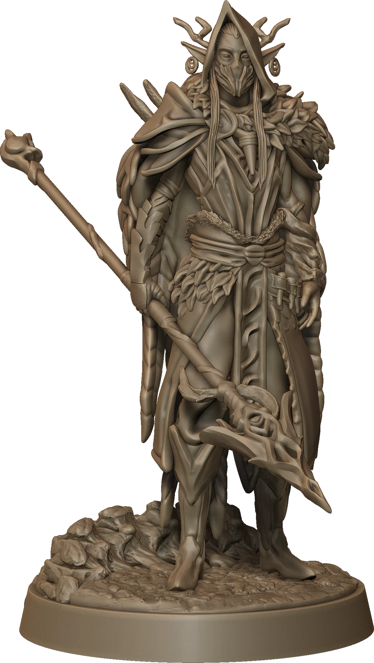 Monolith Arts - Whispering Forest II - Elf Spear Male #1 - DnD/TTRPG Figure/Miniature