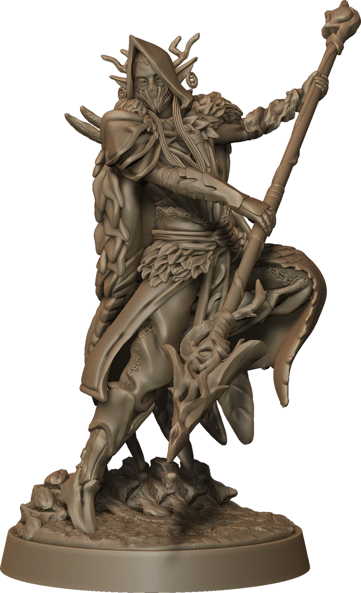 Monolith Arts - Whispering Forest II - Elf Spear Male #2 - DnD/TTRPG Figure/Miniature
