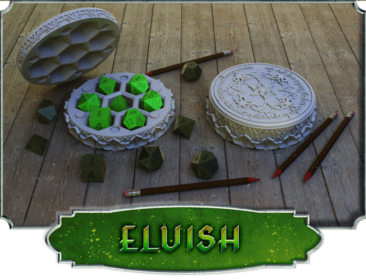 Crosslances - Dice Holder - Elvish - DnD/TTRPG/Roleplaying/Wargames