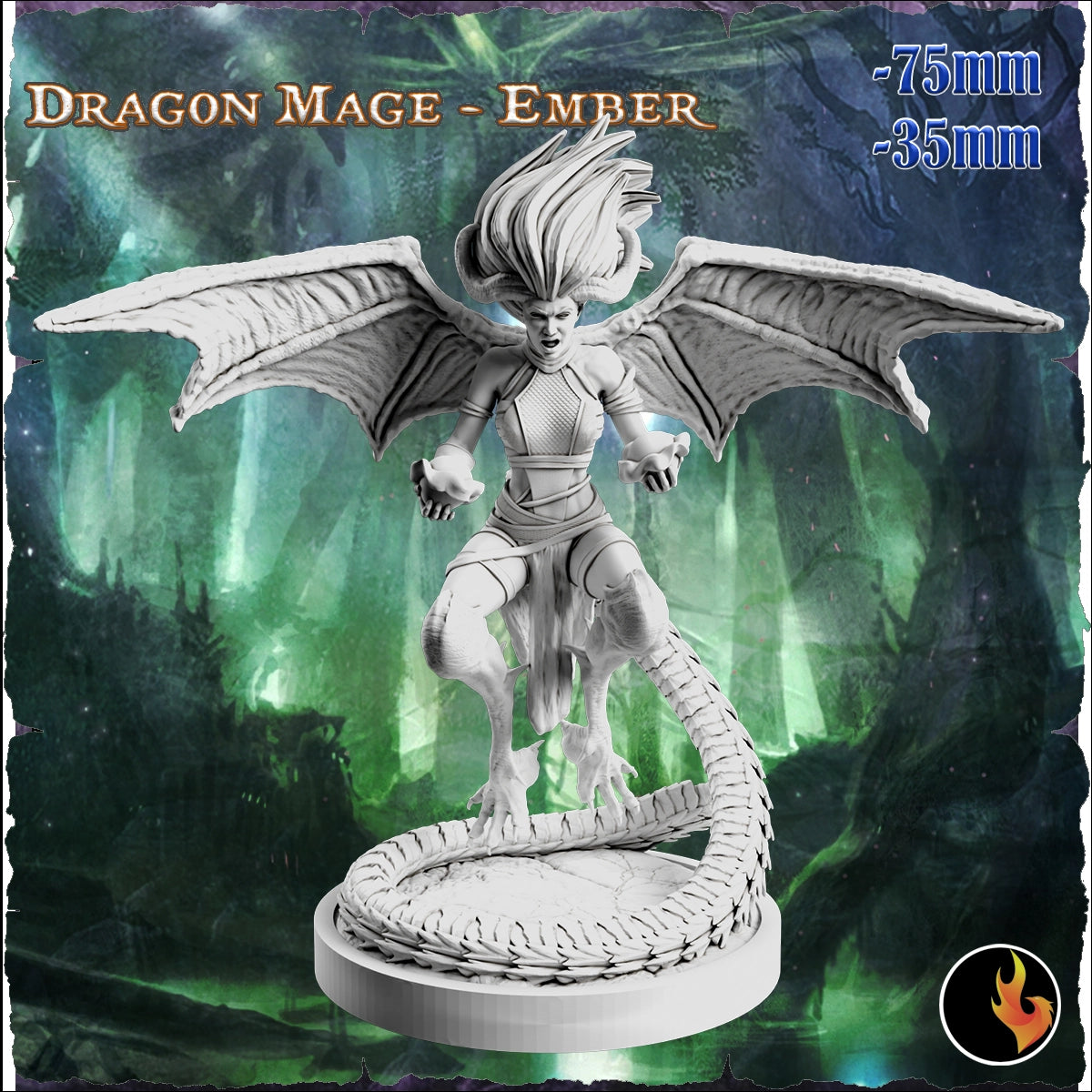 Ravi - Fantasy Girls #2 - Ember, Dragon Mage - 75mm Pin Up/Figure/Model/Diorama