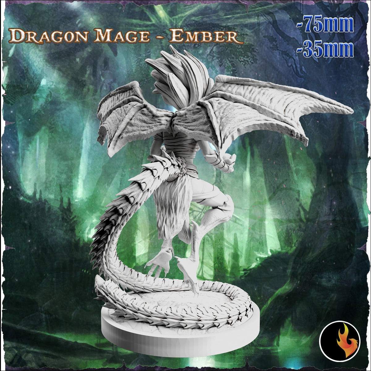 Ravi - Fantasy Girls #2 - Ember, Dragon Mage - 75mm Pin Up/Figure/Model/Diorama