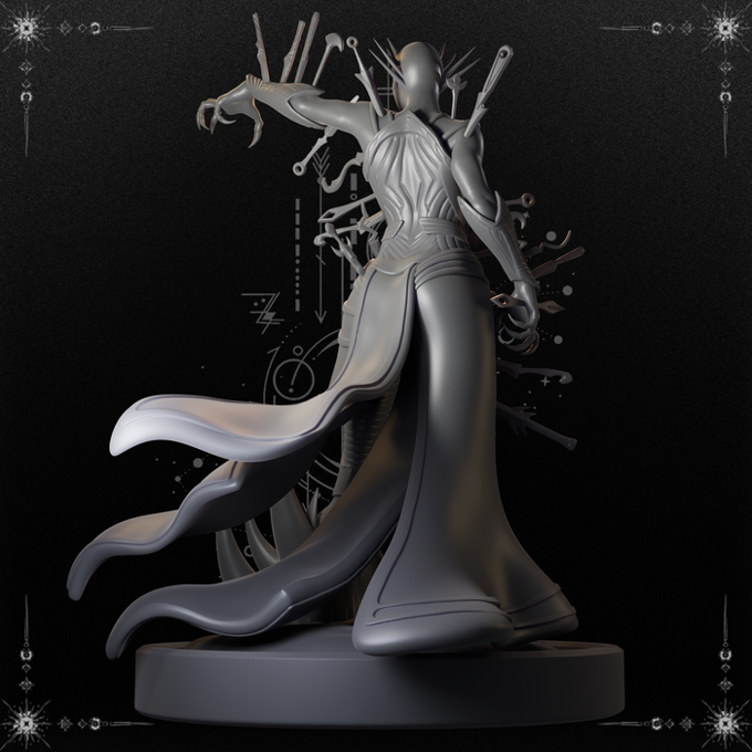Black Fins Miniatures - Serathl, Lady of Pain - 75mm Pin Up/Figure/Model/Diorama