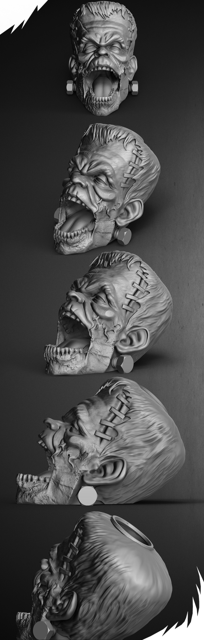 Slope3D - Frankenstein Head Dice Tower - DnD/TTRPG/Roleplaying/Wargames