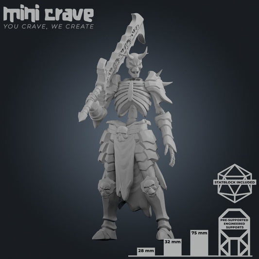 Mini Crave - Xiona Undeads - Warrior #4 - DnD/TTRPG Figure/Miniature