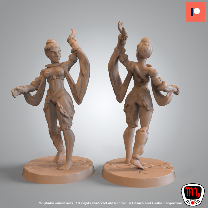 Mojibake - Temple of the Broken Spires - Tabaxi Dancers - DnD/TTRPG Figure/Miniature - Helios3DPrinting