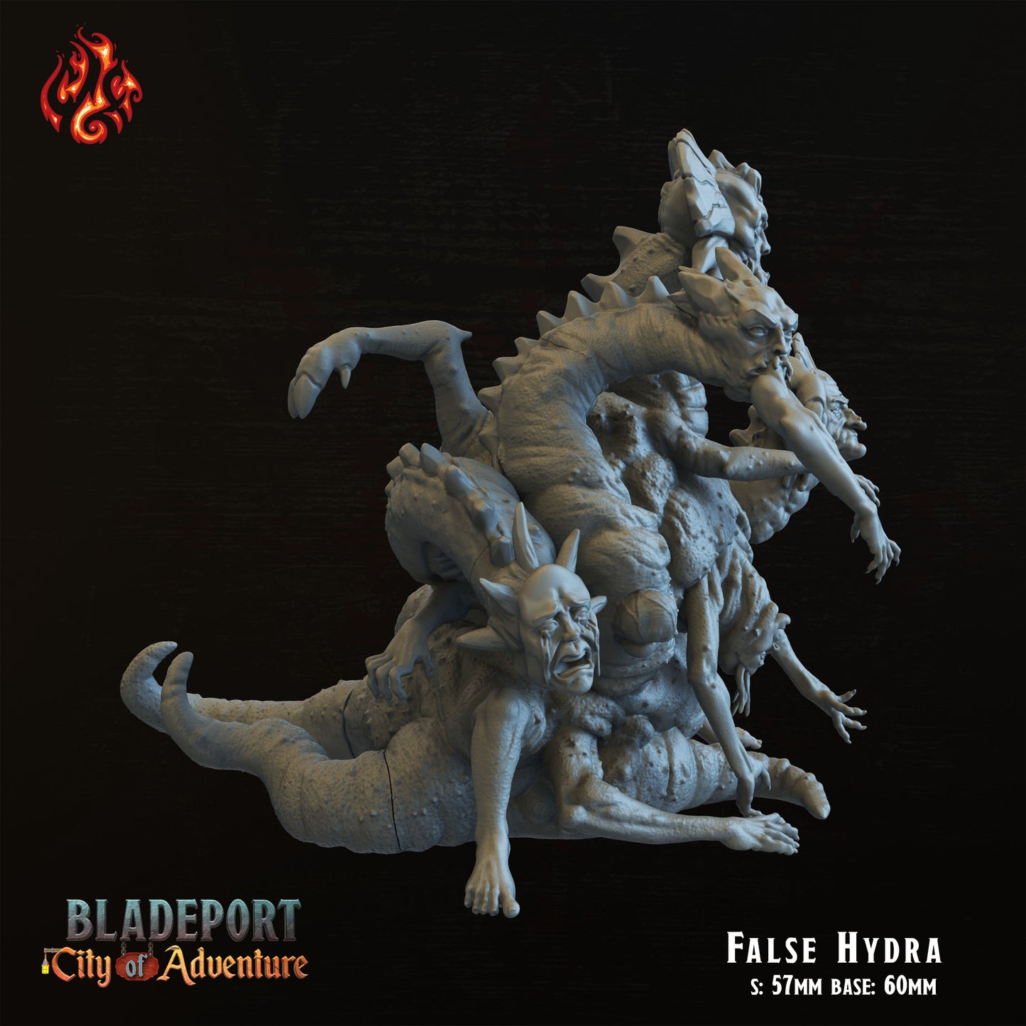 Crippled God Foundry - Bladeport - False Hydra - DnD/TTRPG Figure/Miniature