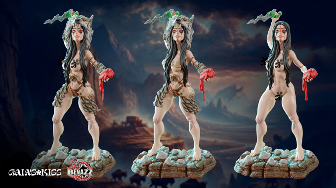 Gaia Miniatures - The Hunt - Luna Wolfheart - 75mm Pin Up/Figure/Model/Diorama