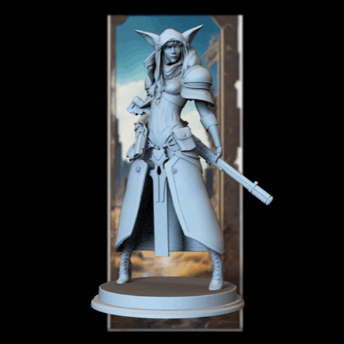 Broken Sword - Post Apocalyptic Elves - Lyra Dawnweaver - 75/100mmmm Pin Up/Figure/Model/Diorama