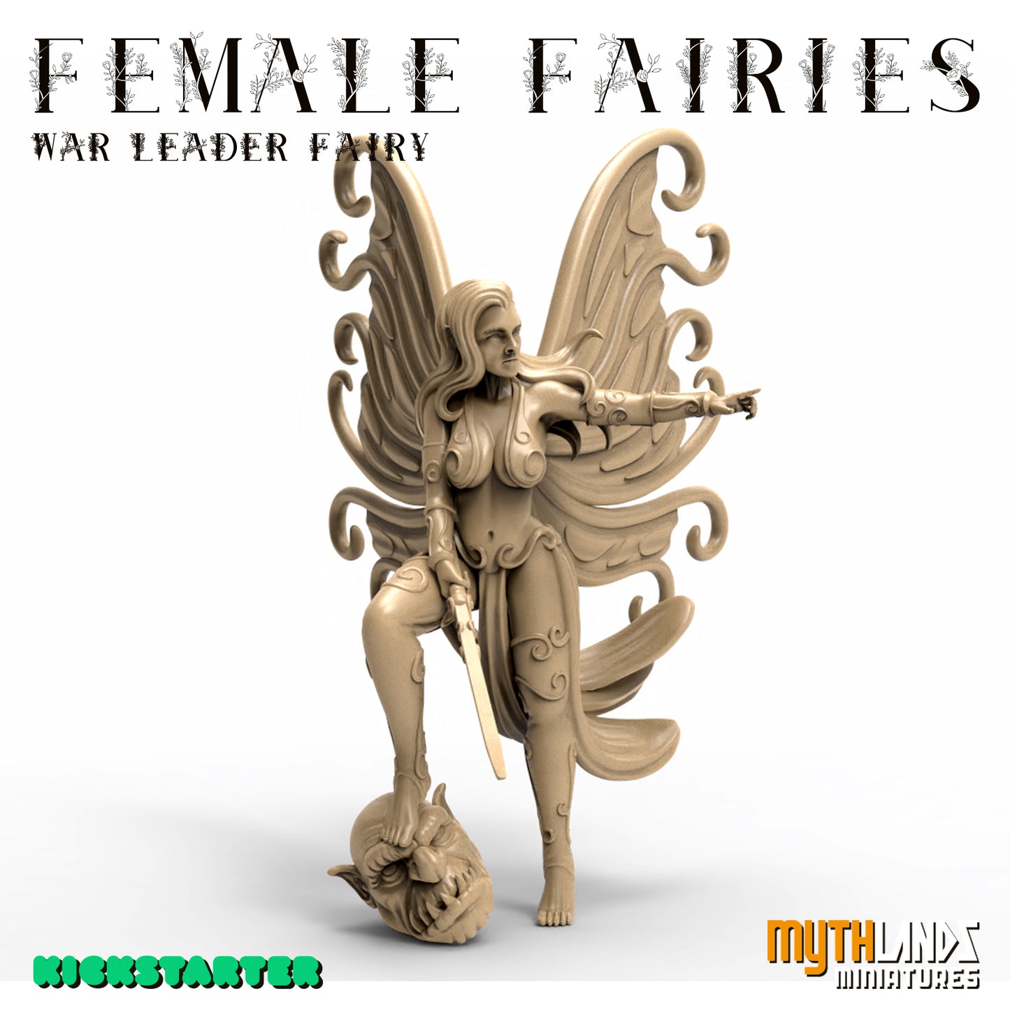 Darío Moya - Female Fairies - War Leader - 32/54/70mm Pin Up/Figure/Model/Diorama - Helios3DPrinting
