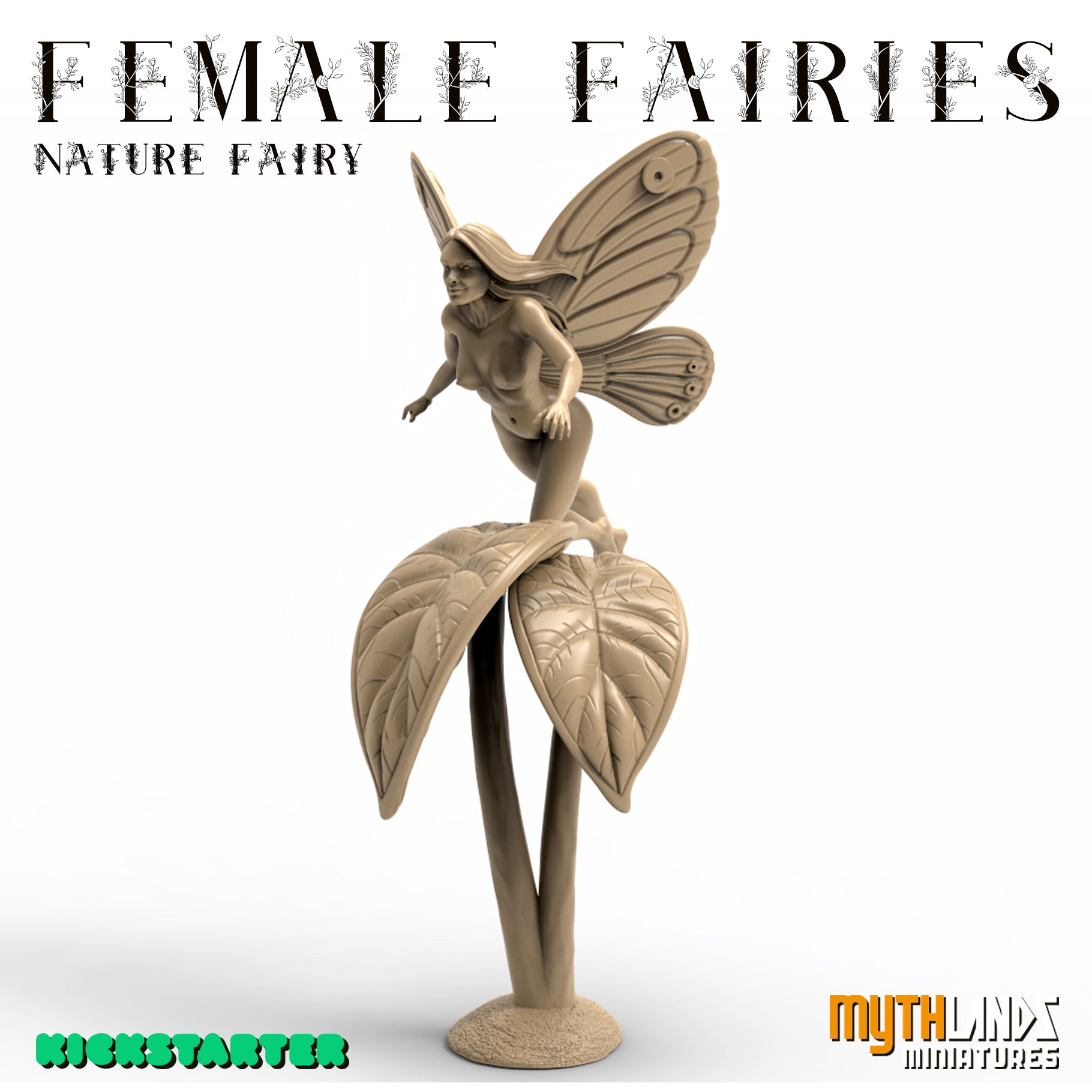 Darío Moya - Female Fairies - Nature - 32/54/70mm Pin Up/Figure/Model/Diorama - Helios3DPrinting