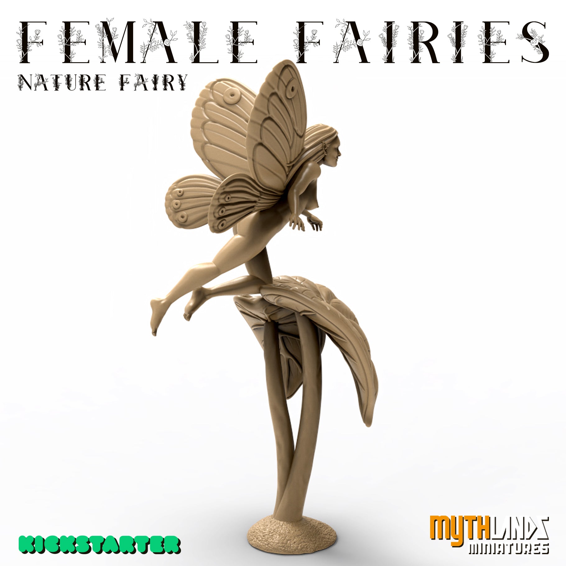 Darío Moya - Female Fairies - Nature - 32/54/70mm Pin Up/Figure/Model/Diorama - Helios3DPrinting