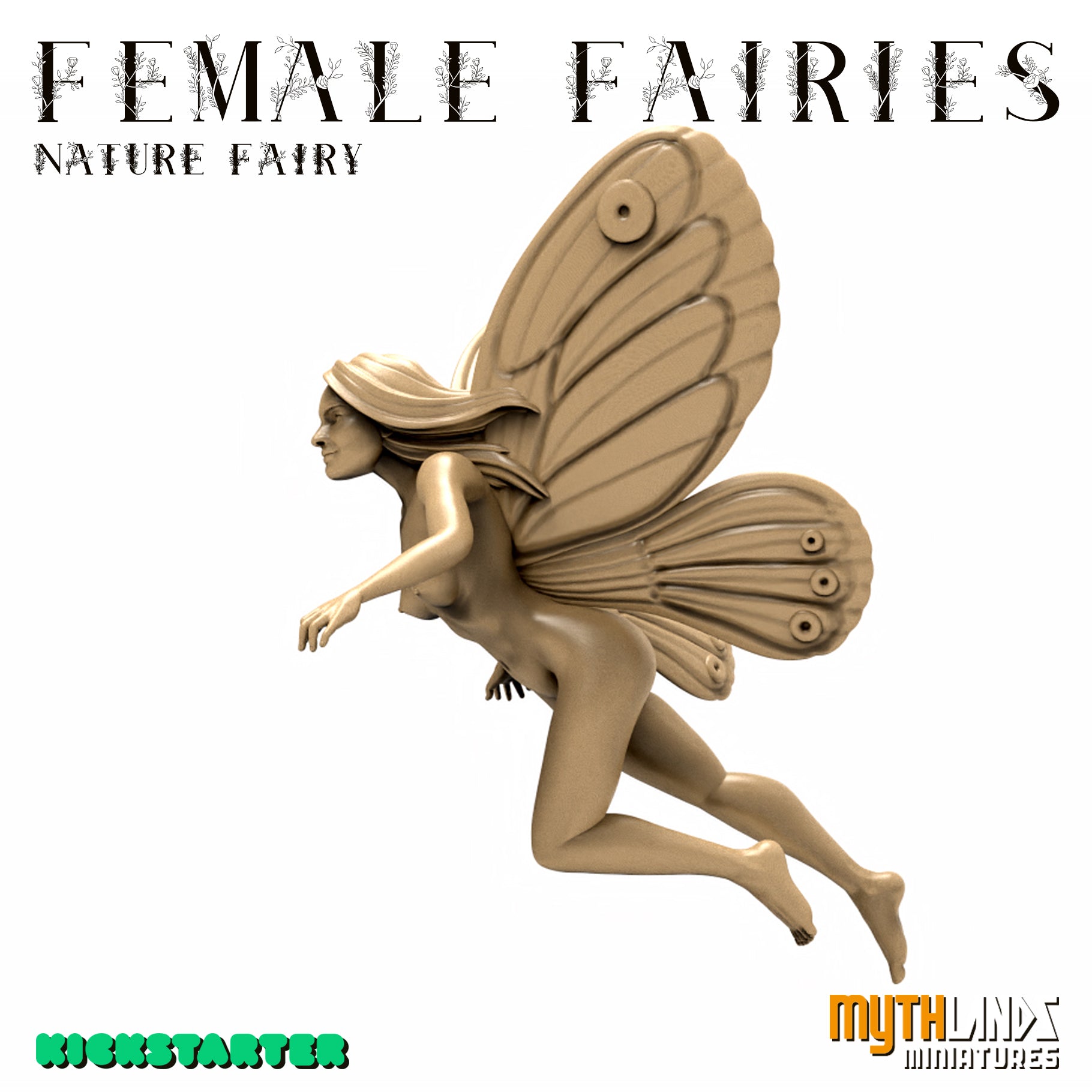 Darío Moya - Female Fairies - Nature - 32/54/70mm Pin Up/Figure/Model/Diorama - Helios3DPrinting