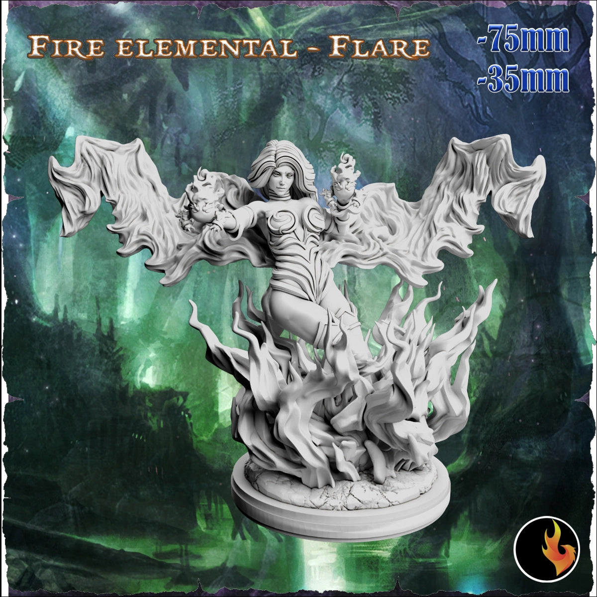 Ravi - Fantasy Girls #2 - Flare, Fire Elemental - 75mm Pin Up/Figure/Model/Diorama