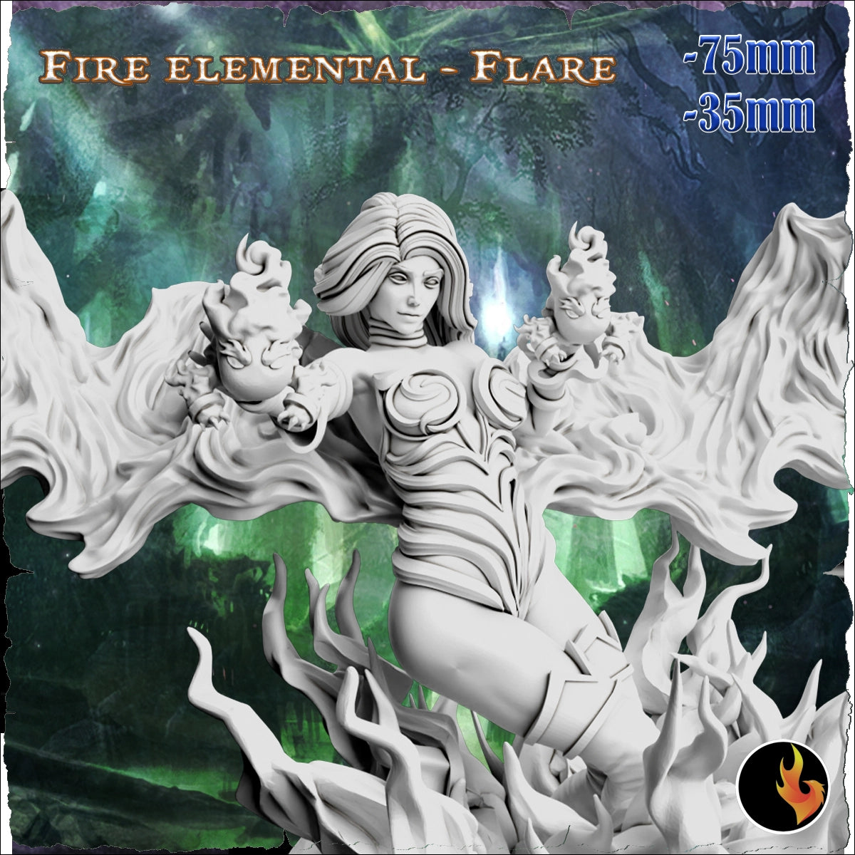 Ravi - Fantasy Girls #2 - Flare, Fire Elemental - 75mm Pin Up/Figure/Model/Diorama
