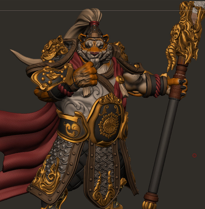 Mojibake - Battle for Xiuyu - Tabaxi General - DnD/TTRPG Figure/Miniature - Helios3DPrinting