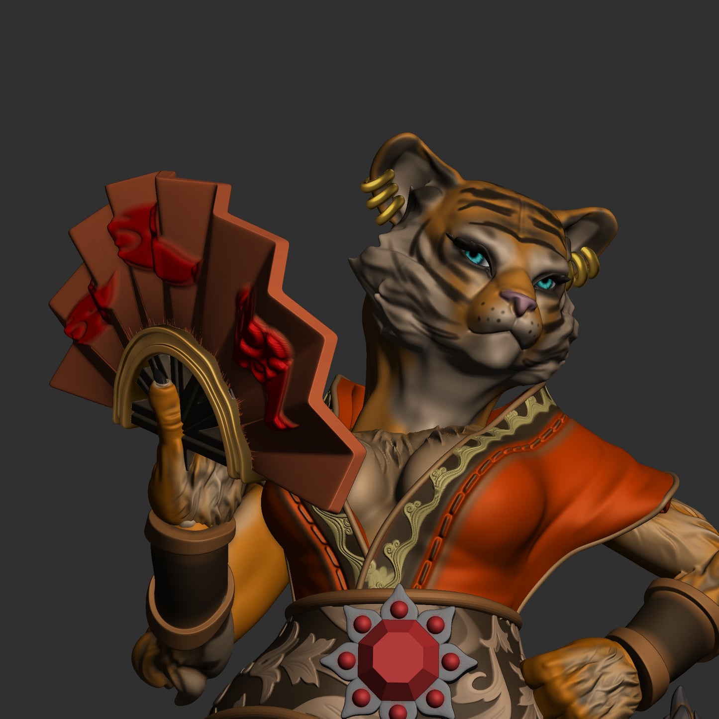 Mojibake - Battle for Xiuyu - Tabaxi Princess #1 - DnD/TTRPG Figure/Miniature - Helios3DPrinting