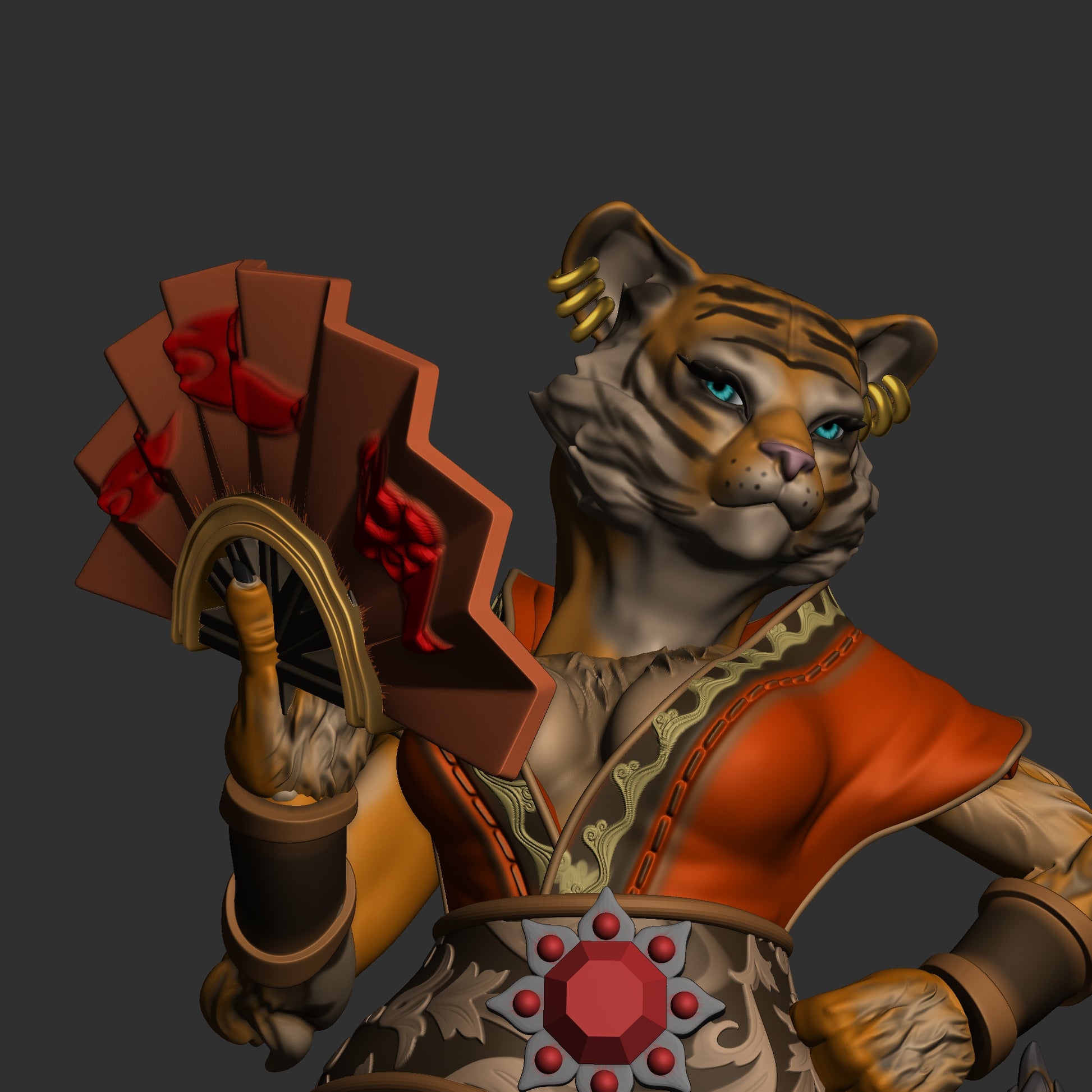 Mojibake - Battle for Xiuyu - Tabaxi Princess #1 - DnD/TTRPG Figure/Miniature - Helios3DPrinting