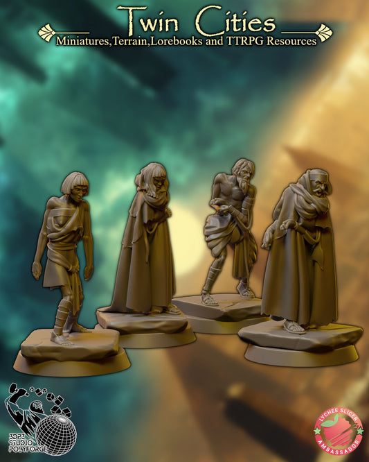 3DPZstudio - Gilded Host - Enthralled Ghouls - 4 Poses - DnD/TTRPG Figure/Miniature - Helios3DPrinting