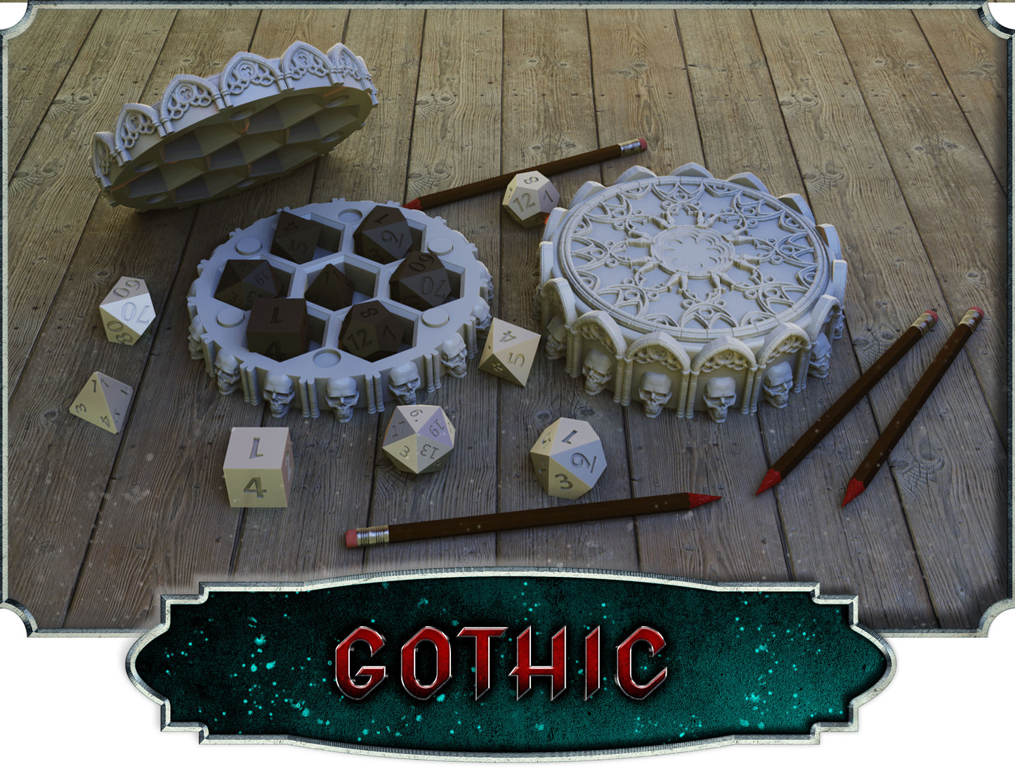 Crosslances - Dice Holder - Gothic - DnD/TTRPG/Roleplaying/Wargames