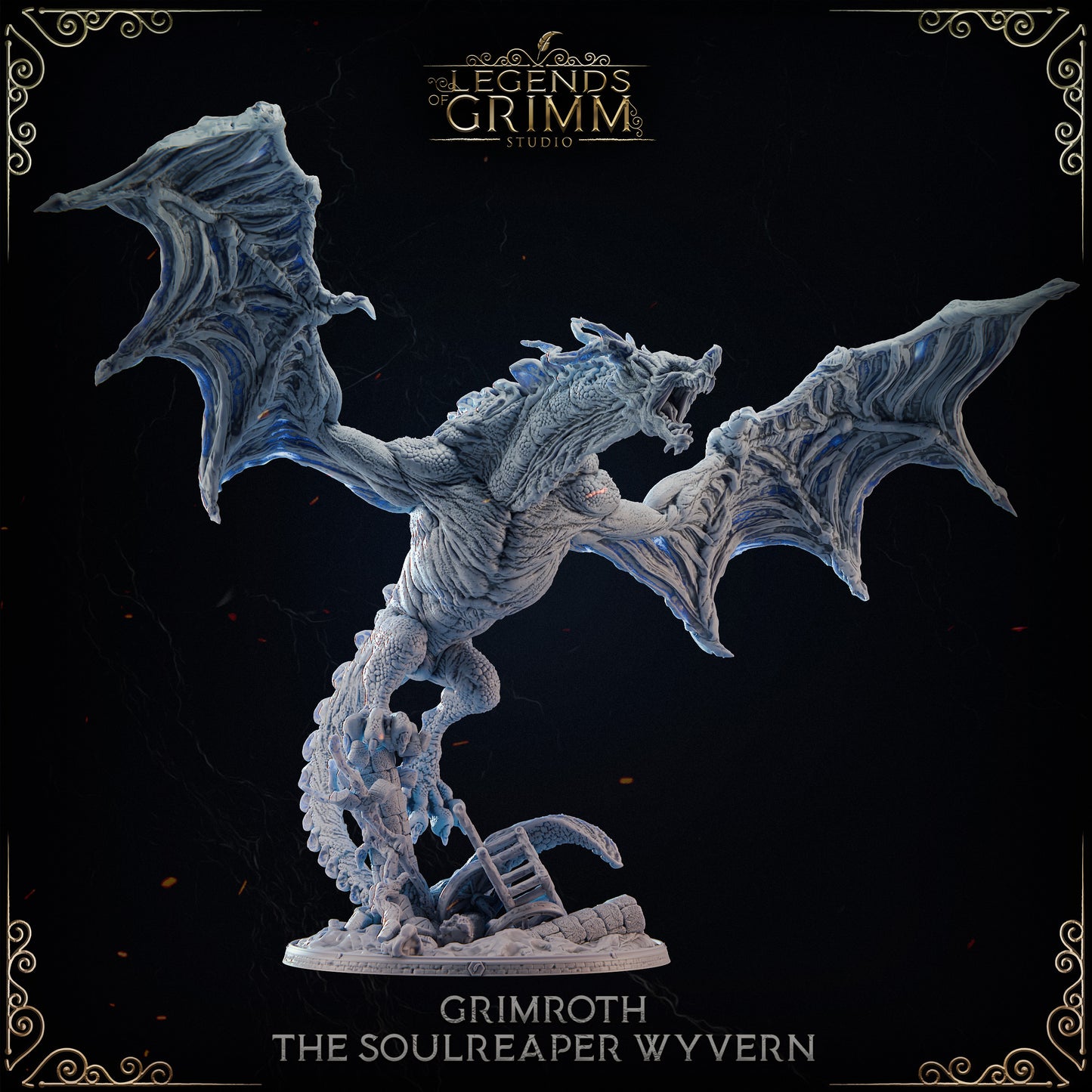 Grimm Legends - Spectral Lair - Undead Wyvern - DnD/TTRPG Figure/Miniature