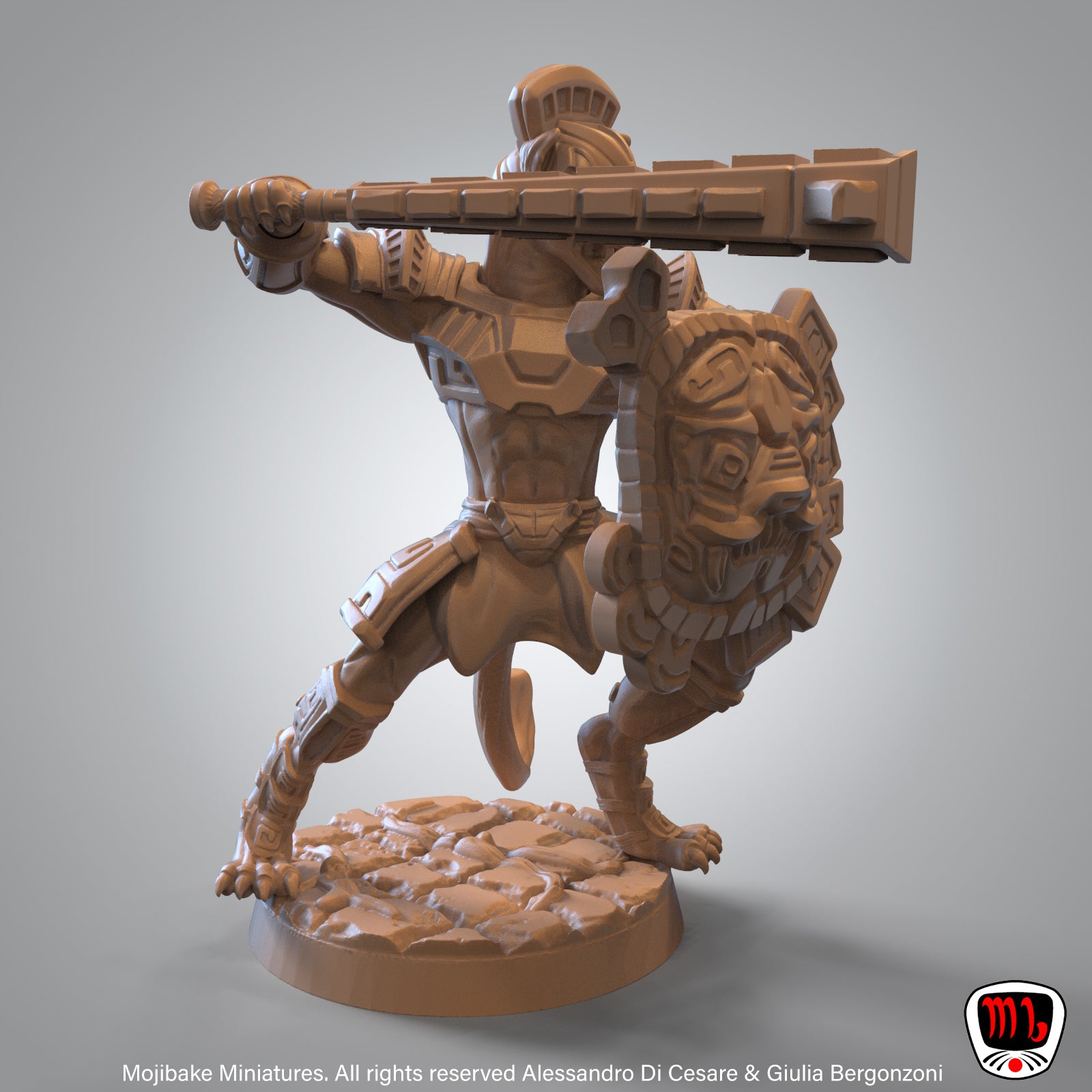 Mojibake - Rise of Huexili - Tabaxi Guards - DnD/TTRPG Figure/Miniature - Helios3DPrinting