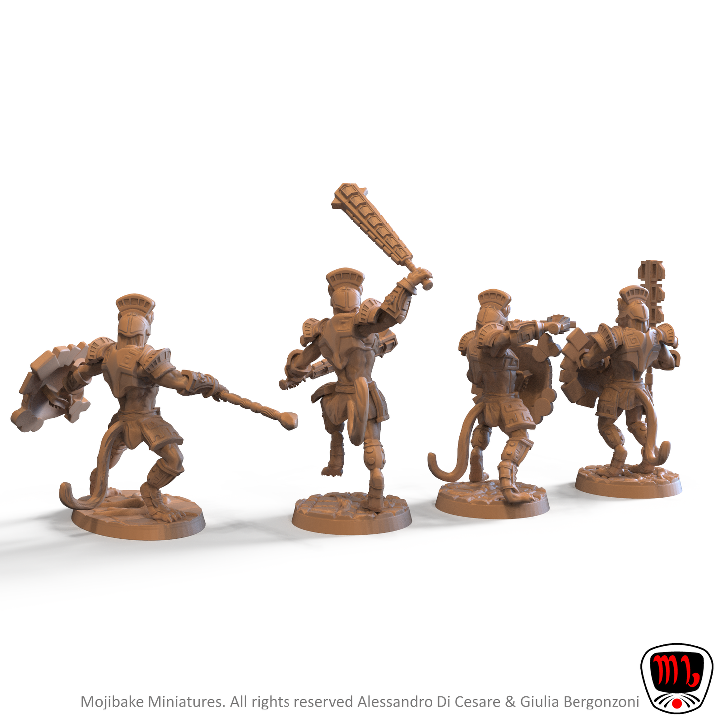 Mojibake - Rise of Huexili - Tabaxi Guards - DnD/TTRPG Figure/Miniature - Helios3DPrinting