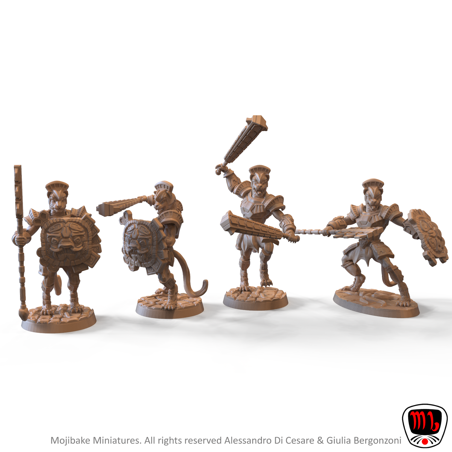 Mojibake - Rise of Huexili - Tabaxi Guards - DnD/TTRPG Figure/Miniature - Helios3DPrinting