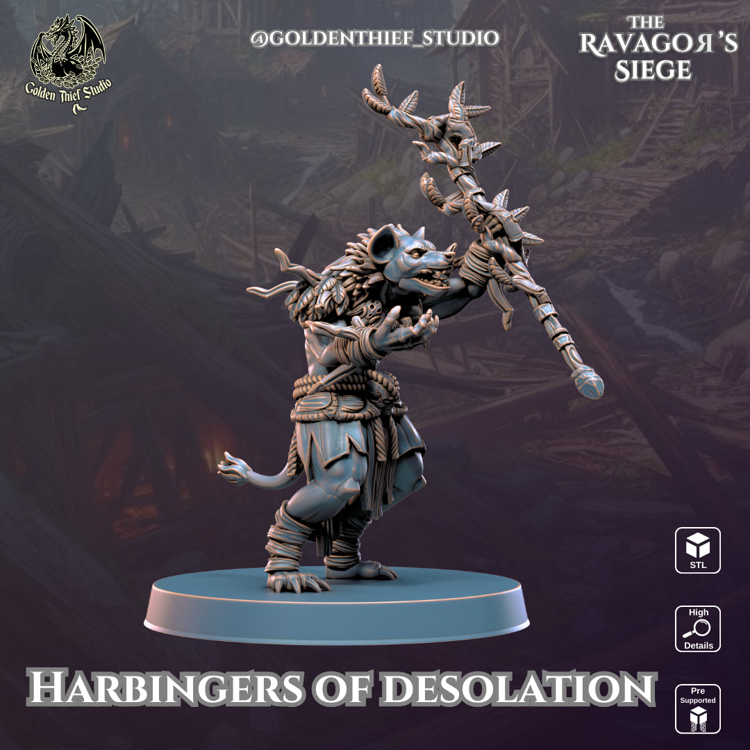 Golden Thief Studio - Gnoll Harbingers of Desolation - DnD/TTRPG Figure/Miniature