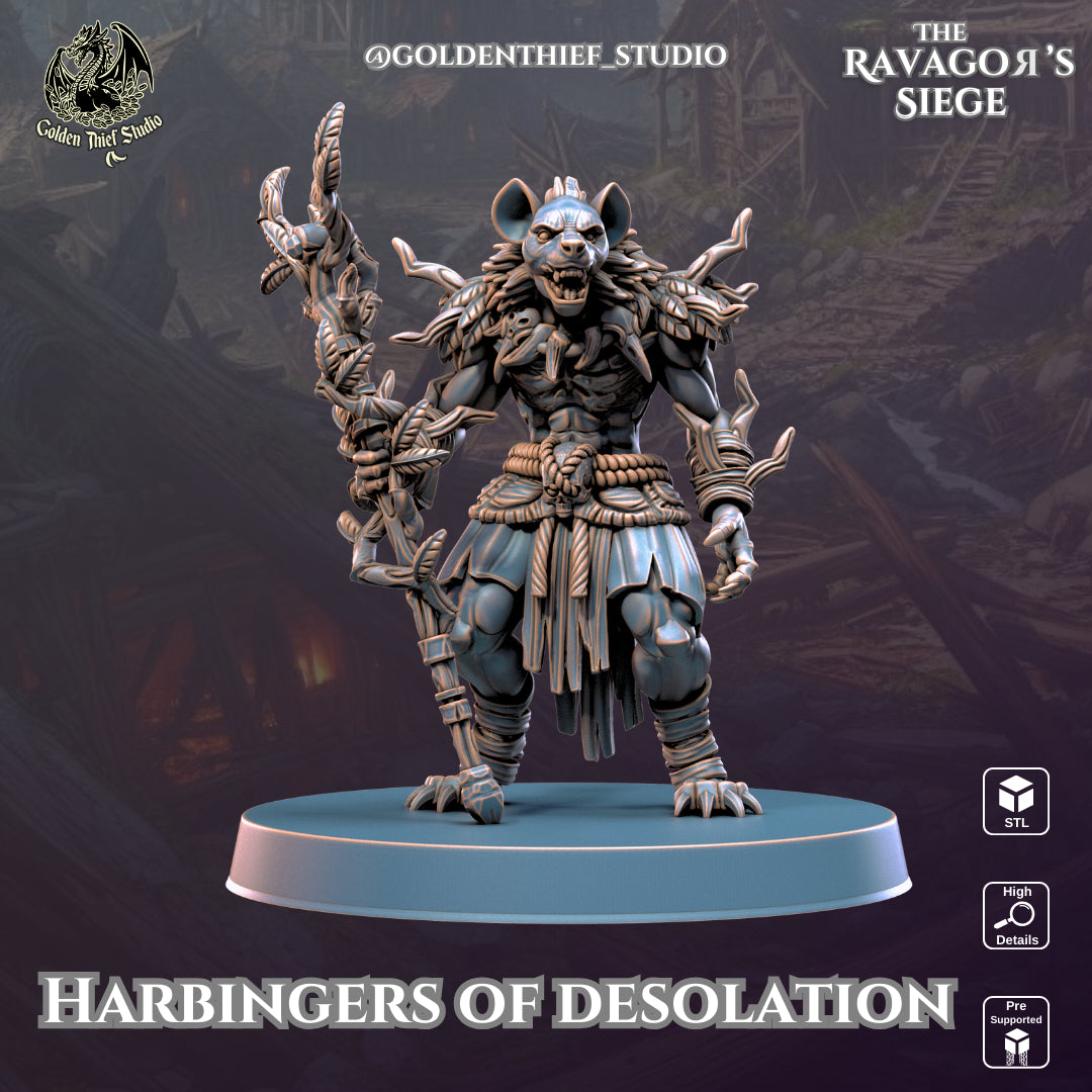 Golden Thief Studio - Gnoll Harbingers of Desolation - DnD/TTRPG Figure/Miniature
