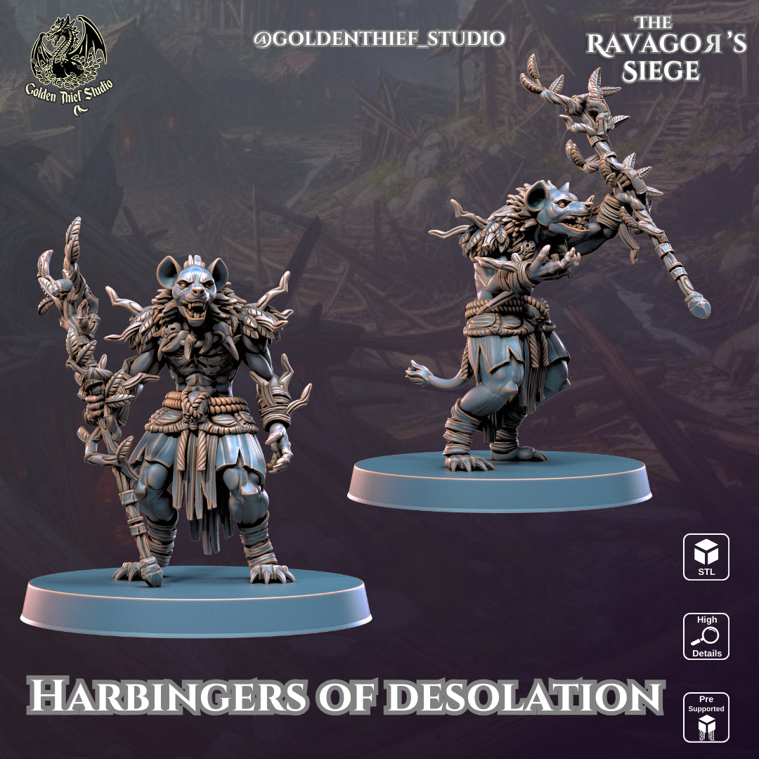 Golden Thief Studio - Gnoll Harbingers of Desolation - DnD/TTRPG Figure/Miniature