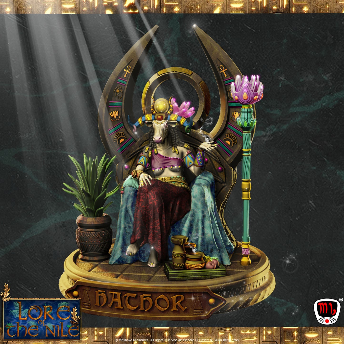 Mojibake - Lore of the Nile - Hathor, Goddess of Motherhood - 120mm Pin Up/Figure/Model/Diorama - Helios3DPrinting