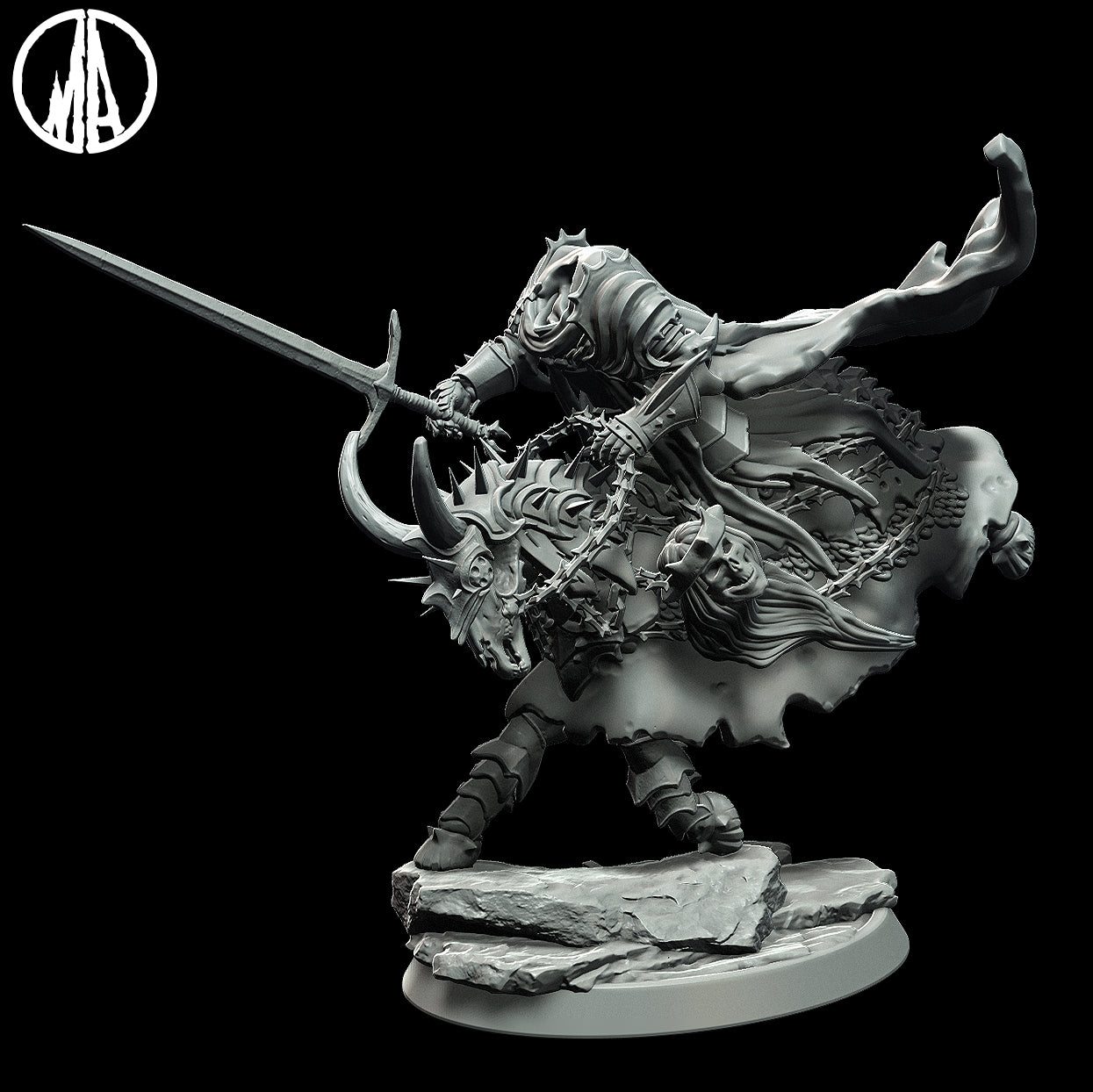 Monolith Arts - Lost Souls - Headless Horseman - DnD/TTRPG Figure/Miniature
