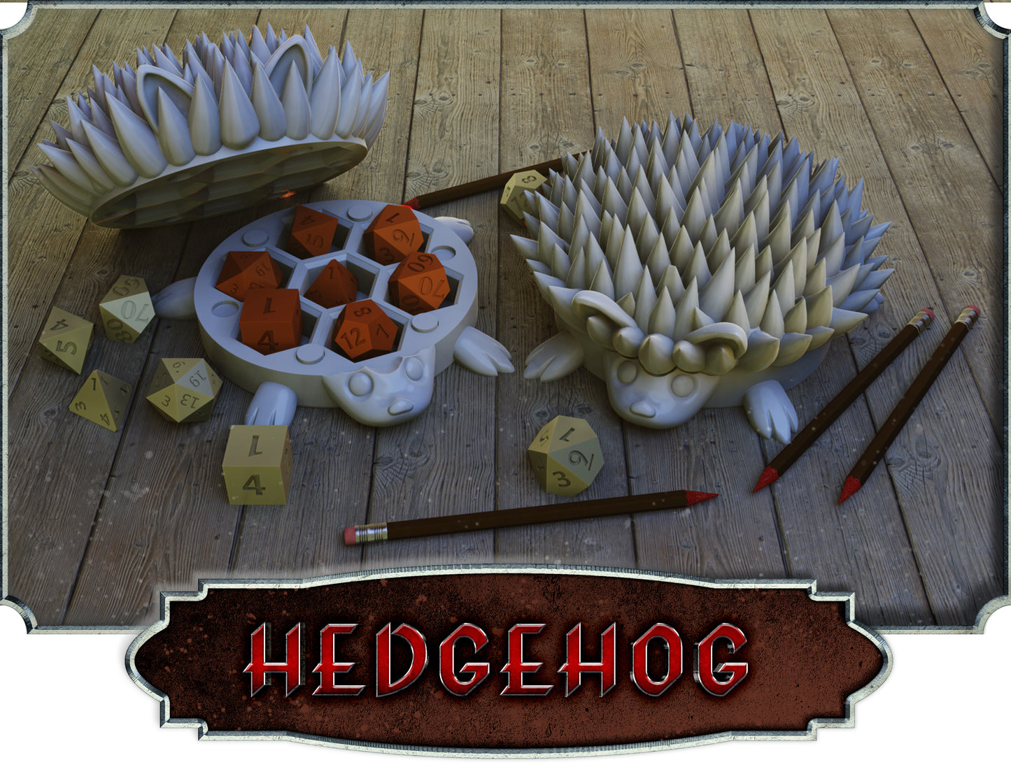 Crosslances - Dice Holder - Hedgehog - DnD/TTRPG/Roleplaying/Wargames