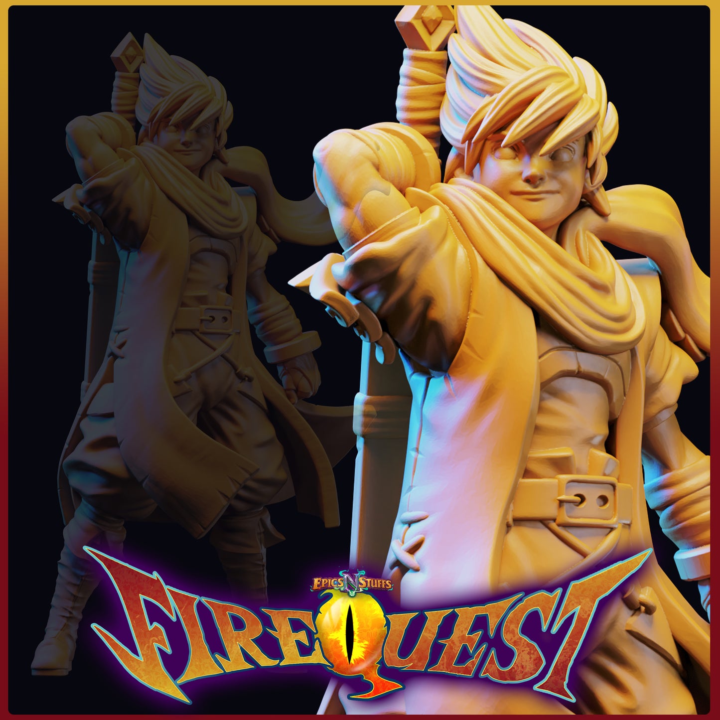 Lance Wilkinson - Fire Quest - Hero - 32/100mm DnD/TTRPG Figure/Miniature