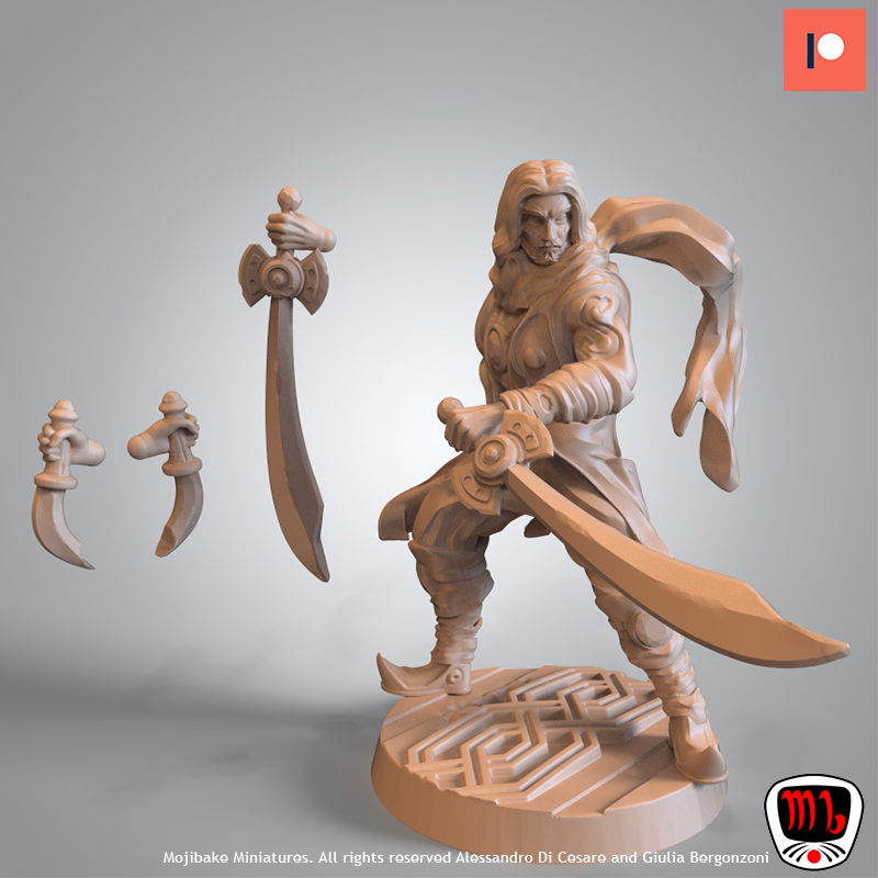 Mojibake - Temple of the Broken Spires - Human Rogue - DnD/TTRPG Figure/Miniature - Helios3DPrinting