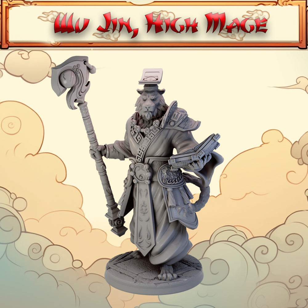 Mojibake - Battle for Xiuyu - Tabaxi Wizard - DnD/TTRPG Figure/Miniature - Helios3DPrinting